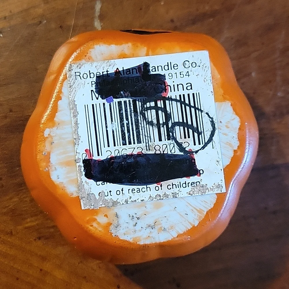 Vtg Halloween Pumpkin Jack O'Lantern Ceramic Candle Robert Allen New